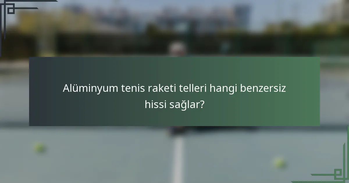 Alüminyum tenis raketi telleri hangi benzersiz hissi sağlar?