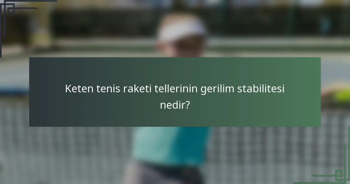 Keten tenis raketi tellerinin gerilim stabilitesi nedir?