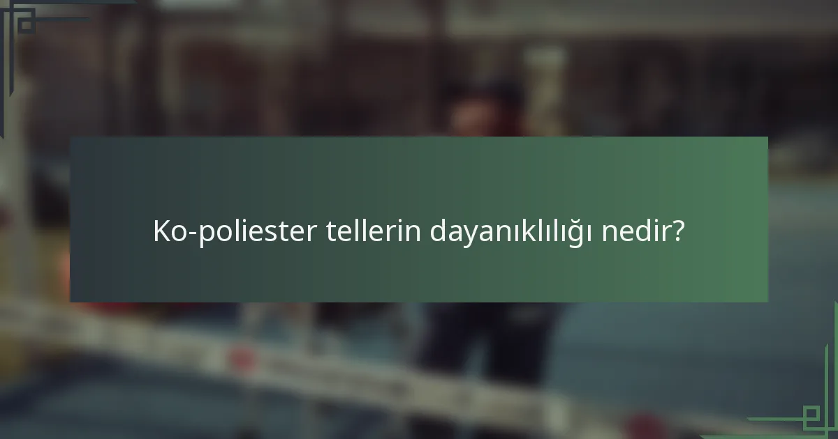 Ko-poliester tellerin dayanıklılığı nedir?