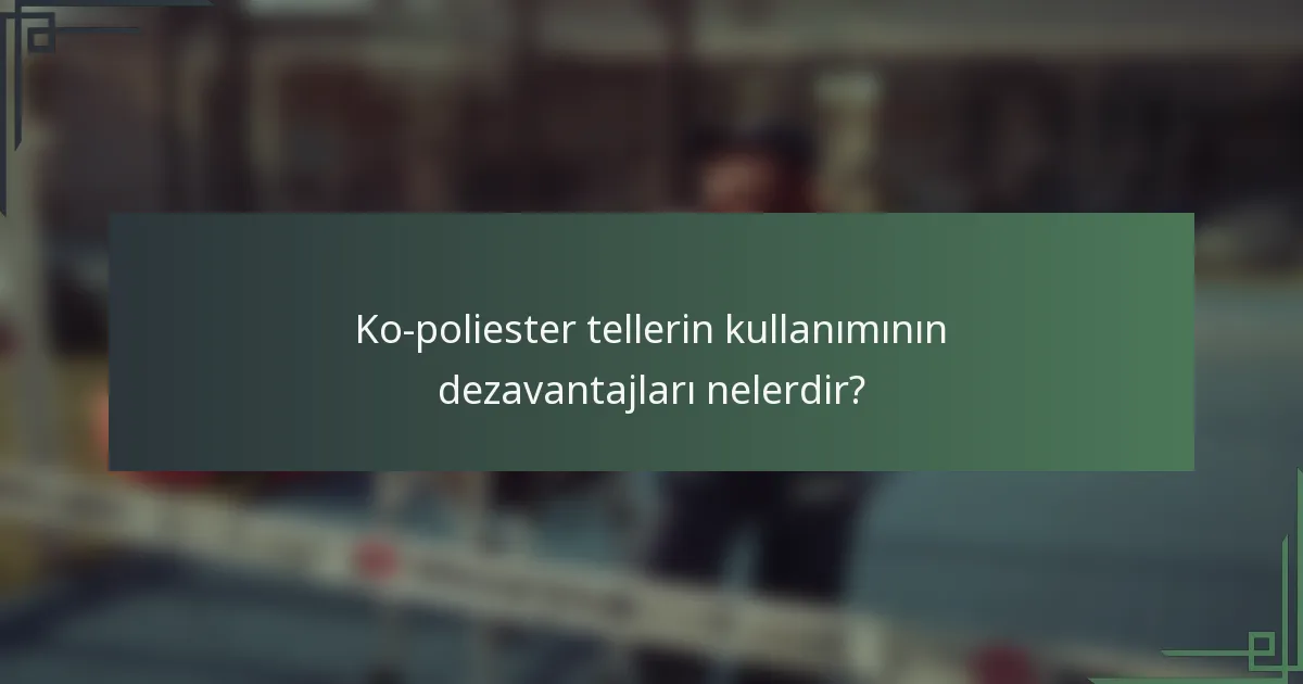 Ko-poliester tellerin kullanımının dezavantajları nelerdir?