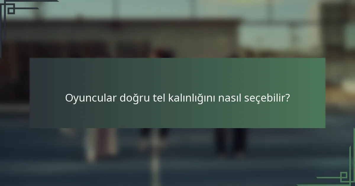 Oyuncular doğru tel kalınlığını nasıl seçebilir?