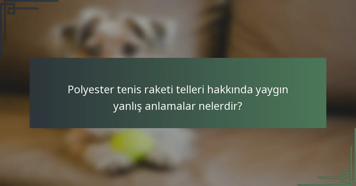 Polyester tenis raketi telleri hakkında yaygın yanlış anlamalar nelerdir?