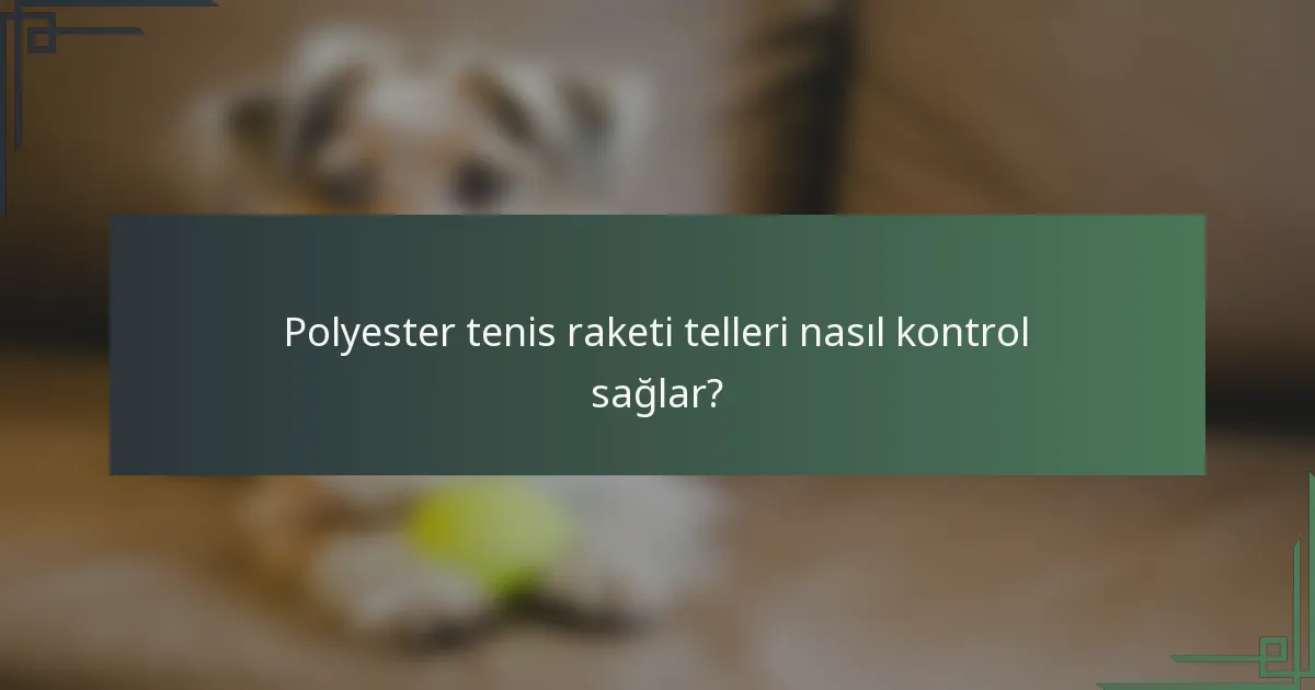 Polyester tenis raketi telleri nasıl kontrol sağlar?