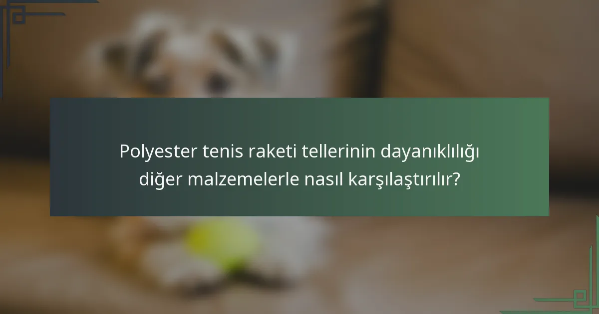 Polyester tenis raketi tellerinin dayanıklılığı diğer malzemelerle nasıl karşılaştırılır?