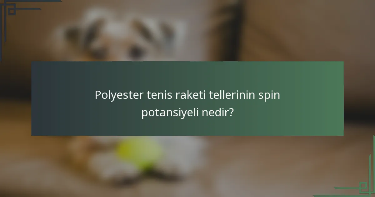 Polyester tenis raketi tellerinin spin potansiyeli nedir?